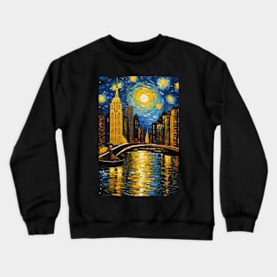 Starry night style New York city Crewneck Sweatshirt